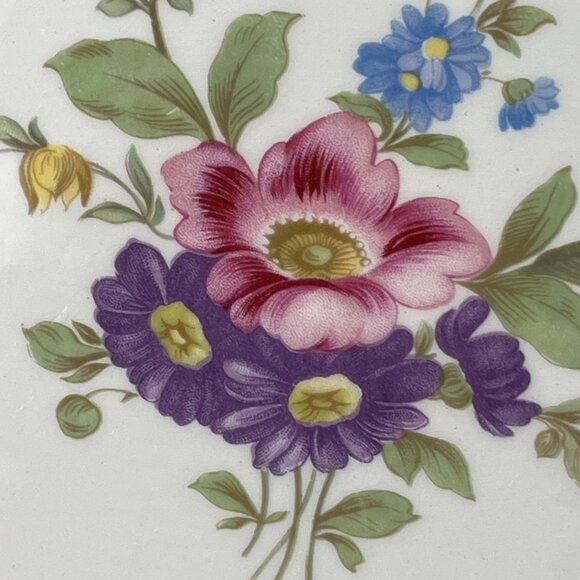 Wade England Royal Victoria Blue Floral Display Collectible Plate Botanical - Picture 3 of 10